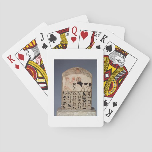Stela aan de Apis-stier (beschilderd kalksteen) Speelkaarten (Achterkant)
