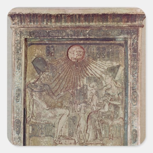Stela die Aten het leven geeft en Vierkante Sticker (Voorkant)