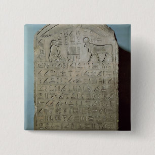 Stela die de begrafenis van de Apis herdenkt Vierkante Button 5,1 Cm