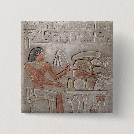 Stela die de overledene weergeeft vierkante button 5,1 cm (Voorkant)