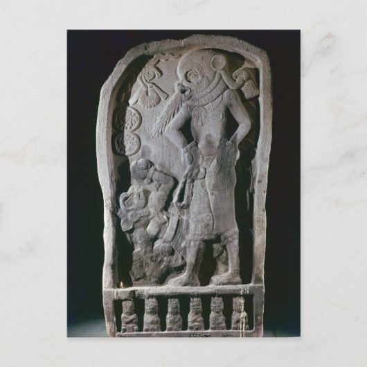 Stela die een ballspeler afschildert uit Guatemala Briefkaart (Voorkant)