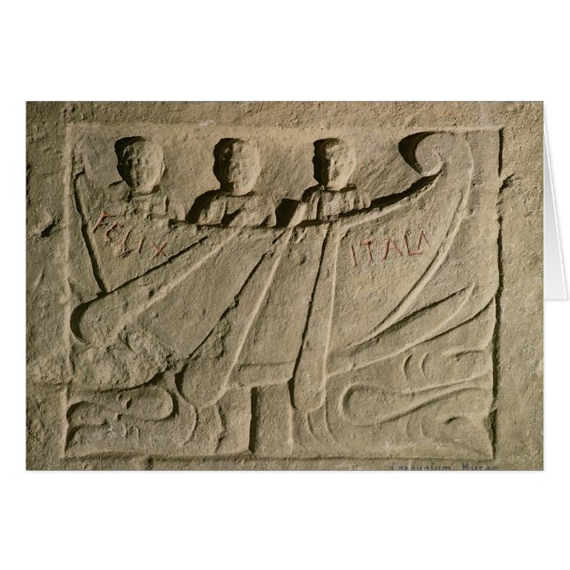 Stela die een roeiboot 'Felix Itala' afschildert (Voorkant Horizontaal)