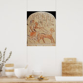 Stela die een schrijver afschildert die een chario poster (Keuken)