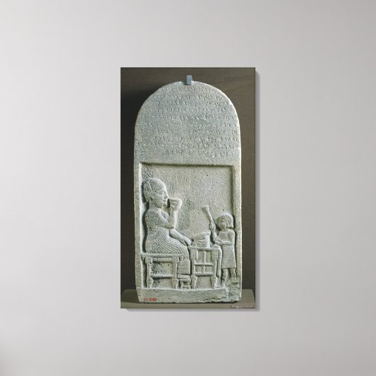 Stela of Si'gabbor, priester van de maangod Canvas Afdruk (Voorkant)