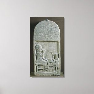 Stela of Si'gabbor, priester van de maangod Canvas Afdruk
