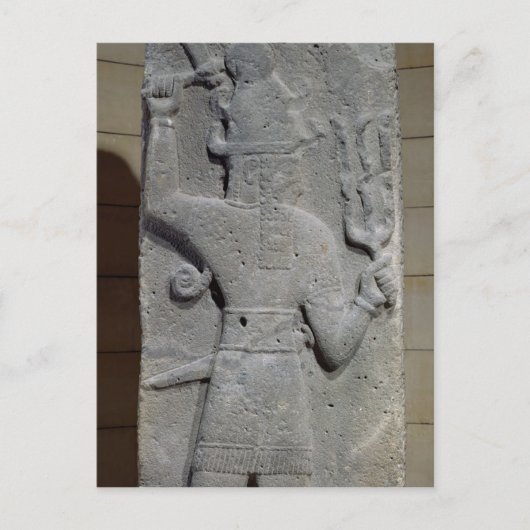 Stela of Teshub, god van het Syrische storm Briefkaart (Voorkant)