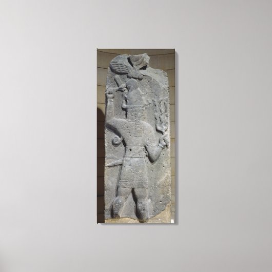 Stela of Teshub, god van het Syrische storm Canvas Afdruk (Voorkant)