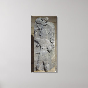 Stela of Teshub, god van het Syrische storm Canvas Afdruk