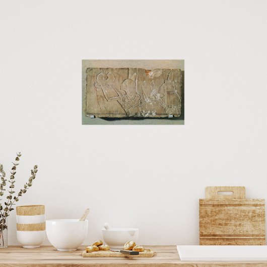 Stele die Ay en zijn vrouw Teye afschildert Poster (Keuken)