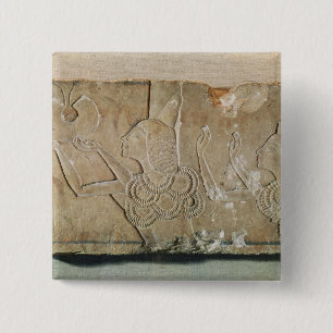 Stele die Ay en zijn vrouw Teye afschildert Vierkante Button 5,1 Cm