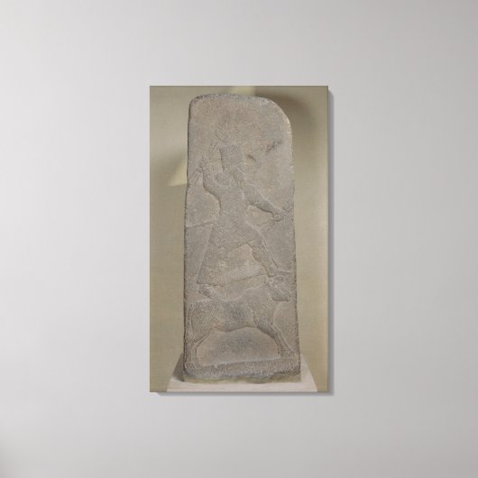 Stele die de storm-god Adad schilderen Canvas Afdruk (Voorkant)