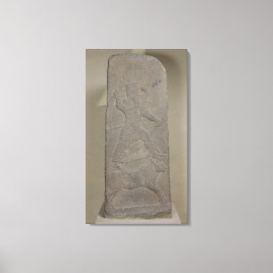 Stele die de storm-god Adad schilderen Canvas Afdruk