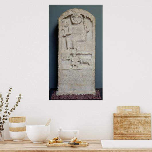 Stele gewijd aan Saturnus uit El-Ayaida Poster (Keuken)