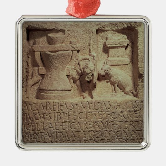 Stele van de miller Marcus Careius Asisa Metalen Ornament (Voorkant)