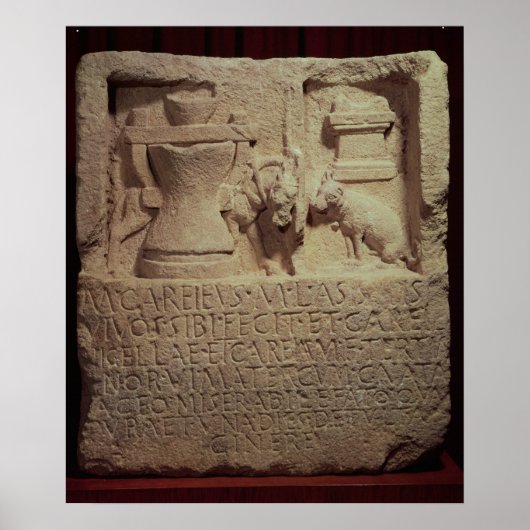 Stele van de miller Marcus Careius Asisa Poster (Voorkant)
