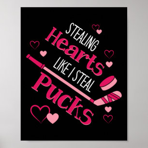 Stelen Harten Pucks Hockey IJsbaan Valentijn Dag Poster