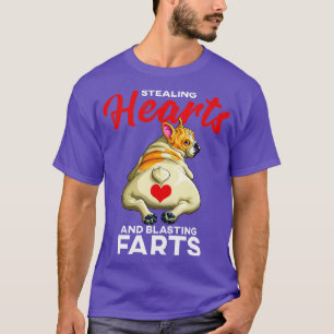 Stelen van harten en stralen scheten Grappige Pug T-shirt