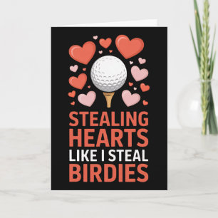 Stelen van harten - Steel Birdies Schattig Golf Va Kaart