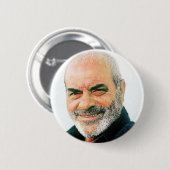 STELIOS KAZANTZIDIS PIN BACK BADGE RONDE BUTTON 5,7 CM (Voorkant /achterkant)