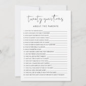 STELLA 20 Vragen over de Ouders Baby Game Kaart (Voorkant)