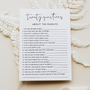 STELLA 20 Vragen over de Ouders Baby Game Kaart