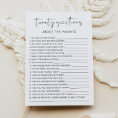 STELLA 20 Vragen over de Ouders Baby Game Kaart