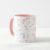 Stella aangepaste kleurnaam magische harten en ste mok (Voorkant links)