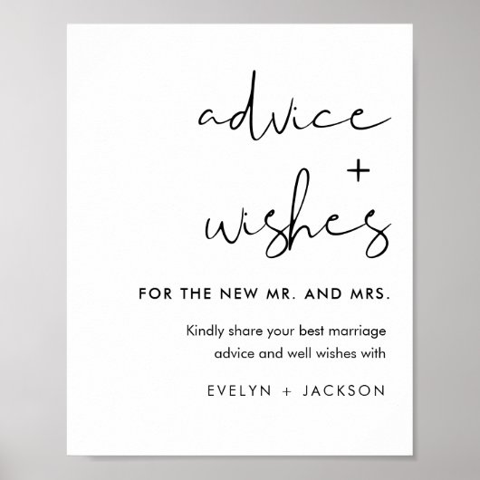 STELLA Advies en wensen Trouwbord Poster (Voorkant)