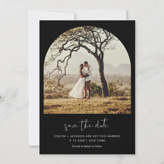 STELLA Arch Foto Opslaan De Datum Zwart Kaart (Voorkant)