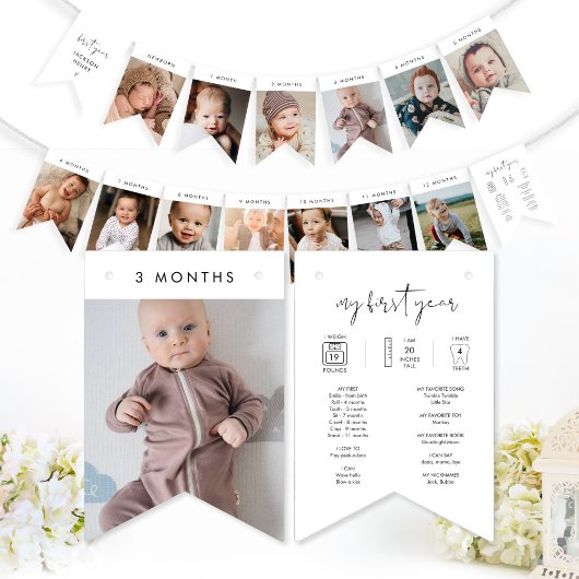 STELLA Baby Eerste Jaar Maandelijkse Foto Banner