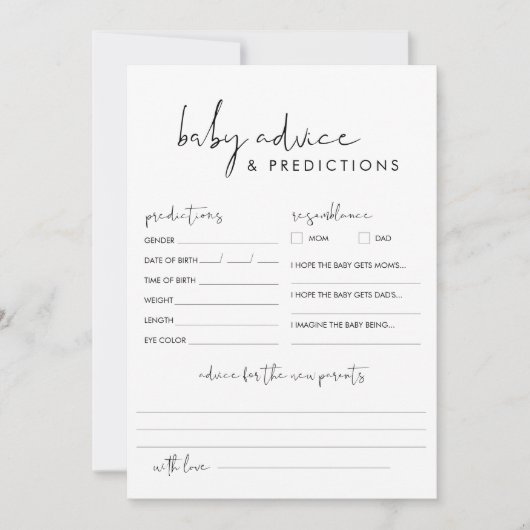 STELLA Baby shower Advies & Voorspellingen Kaart (Voorkant)