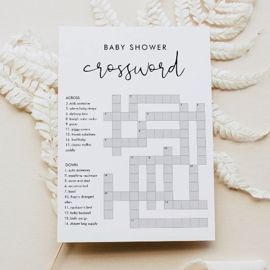 STELLA Baby shower Crossword Game Kaart