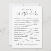 STELLA Baby shower Libs, vul het blanco spel in Kaart (Voorkant)