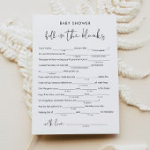 STELLA Baby shower Libs, vul het blanco spel in Kaart