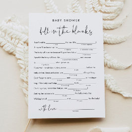 STELLA Baby shower Libs, vul het blanco spel in Kaart