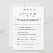 STELLA Baby shower Survey zegt Game Kaart (Voorkant)