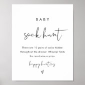 STELLA Baby Sock Hunt Baby shower Spel Sign Poster (Voorkant)