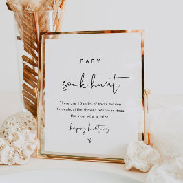 STELLA Baby Sock Hunt Baby shower Spel Sign Poster