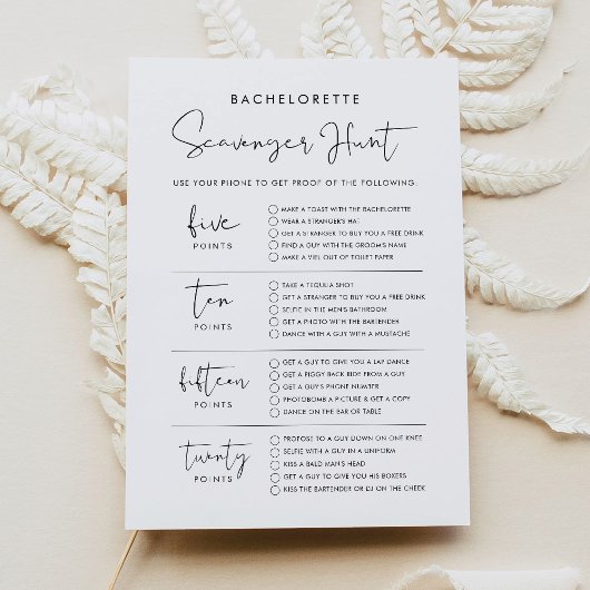 STELLA Bachelorette Scavenger Hunt Game Kaart