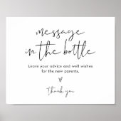 STELLA Bericht in een fles Baby shower Teken Poster (Voorkant)