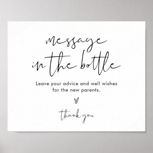 STELLA Bericht in een fles Baby shower Teken Poster (Voorkant)