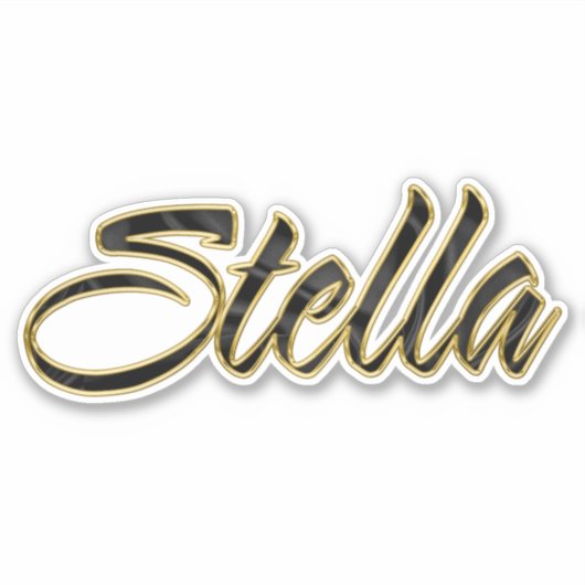 Stella black gold Lettering Aufkleber Sticker (Voorkant)