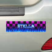Stella blauw vuur en vlammen bumperklepvormig ontw bumpersticker (Op auto)