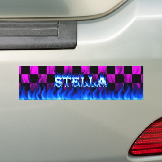 Stella blauw vuur en vlammen bumperklepvormig ontw bumpersticker (Op auto)