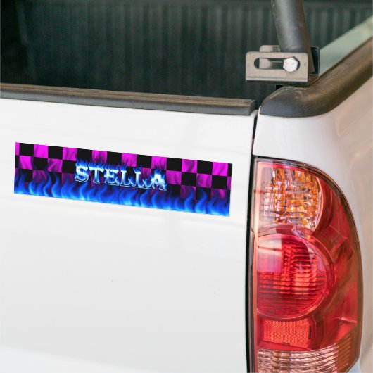 Stella blauw vuur en vlammen bumperklepvormig ontw bumpersticker (Op Truck)