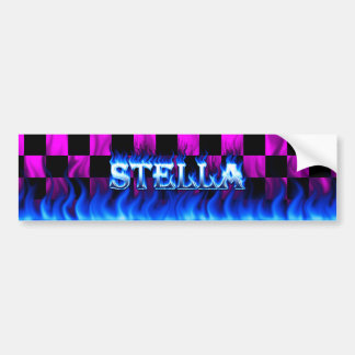 Stella blauw vuur en vlammen bumperklepvormig ontw bumpersticker