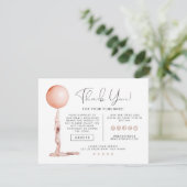 STELLA Blush Pink Party ballon Business Dank u Kaart (Staand voorkant)
