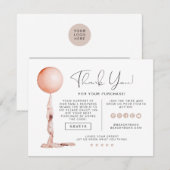 STELLA Blush Pink Party ballon Business Dank u Kaart (Voorkant / Achterkant)