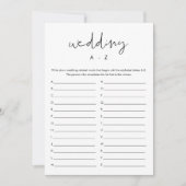 STELLA Bruiloft A-Z Vrijgezellenfeest Spel Kaart (Voorkant)