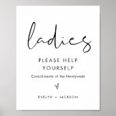 STELLA Bruiloft Dames Badkamer Mand Goodies Sign Poster (Voorkant)